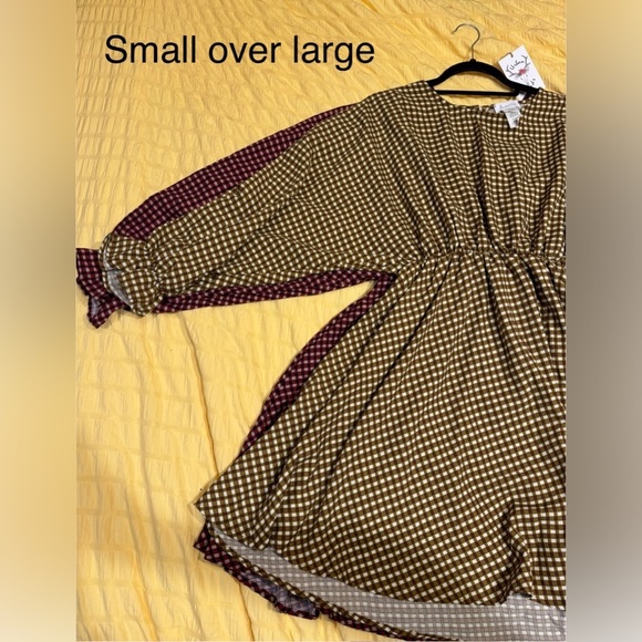 NWT - BUCKETLIST Plaid Mid Dress in Green/Brown - Picture 15 of 15
